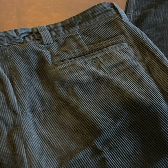 Vintage M. Gordon Men's Corduroy Pants 90's 36x32 Black back buttoned pockets - Picture 8 of 11